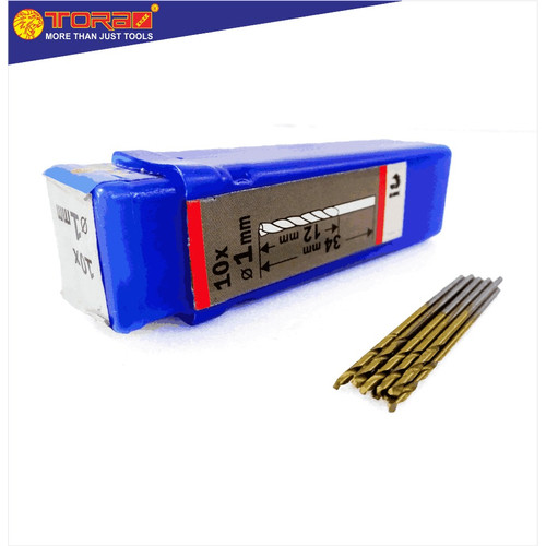 TORA Mata Bor Satuan Besi & Kayu 1 Mm HSS Kuningan