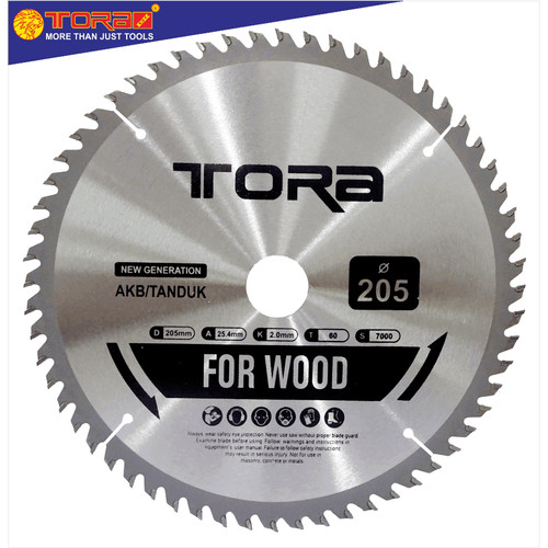 TORA Mata Pisau Potong Kayu 8 Inch 205 x 60T TCT