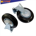 TORA Roda Caster Karet Mati 6 Inch - Black Rubber Rigid