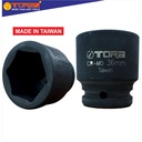 TORA Mata Sok Shock 36 MM 3/4 DR Hitam - Socket Hand 6 PT - TAIWAN