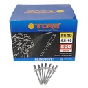 TORA Paku Rivet Warna Silver Box 640 4.8 x 10 mm