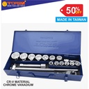 TORA Kunci Soket Set - Socket Set 6PT & 12PT 3/8DR 18 Pcs - TAIWAN