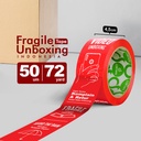 Sticker UNBOXING FRAGILE Stiker Cromo HANDLE WITH CARE 200PCS / PACK
