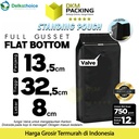 Coffee Bag Pouch FG Valve Kemasan Biji Bubuk Kopi Flat Bottom 13x32cm