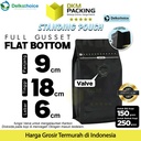 Coffee Bag Pouch FG Valve Kemasan Biji Bubuk Kopi Flat Bottom 9x18cm