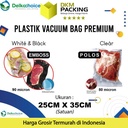 Vacuum Bag Makanan 25x35cm Plastik Vacuum bag POLOS EMBOSS PREMIUM