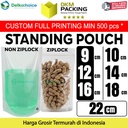 Standing Pouch VARIAN ZIPLOCK & NON ZIPLOCK Plastik Klip DELKOCHOICE