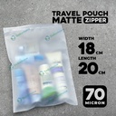 Plastik Traveling Pouch Matte 18cm 28cm Zipper Storage Organizer Bag