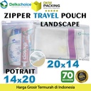 Plastik Traveling Pouch Matte 14cm 20cm Zipper Storage Organizer Bag