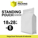 Flat Bottom 18x28cm Plastik Klip Standing Pouch Ziplock Kemasan