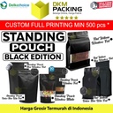 Standing Pouch VARIAN HITAM DELKOCHOICE Plastik Klip Kemasan Makanan