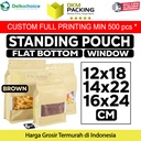 FLAT BOTTOM WINDOW BROWN ALU FOIL Standing Pouch DELKOCHOICE PREMIUM