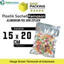 PLASTIK SACHET BAG TRANSMETZ 15X20CM KEMASAN NON ZIPLOCK SASET FOIL