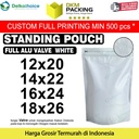 Standing Pouch VALVE NON WINDOW ZIPLOCK Plastik Klip ALUMUNIUM FOIL