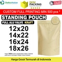 Standing Pouch VALVE KRAFT NON WINDOW ZIPLOCK Plastik Klip ALU FOIL