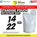 Standing Pouch VALVE PUTIH 14x22cm NON WINDOW ZIPLOCK Plastik ALU FOIL