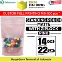 Standing Pouch 14x22cm PINK MATTE WINDOW Plastik Kemasan DELKOCHOICE