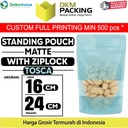 Standing Pouch 16x24cm TOSCA MATTE WINDOW Plastik Kemasan DELKOCHOICE