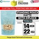 Standing Pouch 14x22cm TOSCA MATTE WINDOW Plastik Kemasan DELKOCHOICE