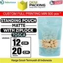 Standing Pouch 12x20cm TOSCA MATTE WINDOW Plastik Kemasan DELKOCHOICE
