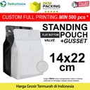 FLAT BOTTOM 14x22cm VALVE COFFEE BAG ZIPLOCK DELKOCHOICE PREMIUM