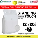 FLAT BOTTOM PUTIH VALVE COFFEE BAG ZIPLOCK DELKOCHOICE PREMIUM