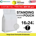 FLAT BOTTOM PUTIH 16x24cm VALVE COFFEE BAG ZIPLOCK DELKOCHOICE PREMIUM