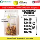 FLAT BOTTOM MATTE Plastik Kemasan Makanan DELKOCHOICE TERMURAH