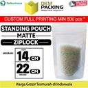Standing Pouch MATTE 14x22 ZIPLOCK Plastik Kemasan Makanan DELKOCHOICE