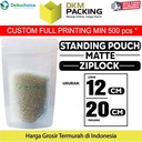 Standing Pouch MATTE 12x20 ZIPLOCK Plastik Kemasan Makanan DELKOCHOICE