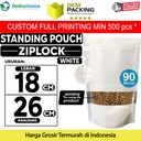 Standing Pouch PUTIH 18x26cm WINDOW ZIPLOCK DELKOCHOICE ALU FOIL