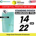 Standing Pouch TOSCA 14x22cm NON WINDOW ZIPLOCK Plastik Klip ALU FOIL