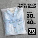 Plastik Traveling Pouch Matte POLOS Zipper Storage Organizer Bag