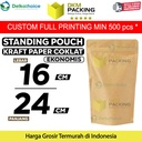 Plastik Klip 16x24cm Kraft Paper EKONOMIS FULL ZIPLOCK Standing Pouch