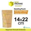 Plastik Klip 14x22cm Kraft Paper EKONOMIS FULL ZIPLOCK Standing Pouch