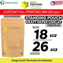 PLASTIK KLIP 18x26cm KRAFT PAPER NON WINDOW STANDING POUCH DELKOCHOICE