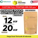 PLASTIK KLIP 12x20cm KRAFT PAPER NON WINDOW STANDING POUCH DELKOCHOICE