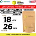 STANDING POUCH 18x26cm KRAFT PAPER NON WINDOW PLASTIK KLIP DELKOCHOICE