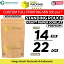 STANDING POUCH 14x22cm KRAFT PAPER NON WINDOW PLASTIK KLIP DELKOCHOICE
