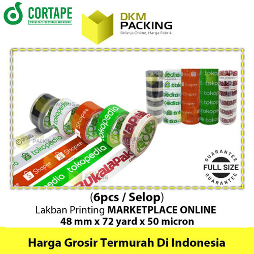 Lakban PRINTING MARKETPLACE 48mm x 72yard TOKOPEDIA TERMURAH / SELOP
