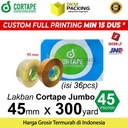 Lakban 45mm x 300m JUMBO Plakban Isolasi CORTAPE OPP TERMURAH / DUS