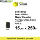 Plastik Wrapping Stretch Film 15cm x 250m HITAM DELKOWRAP / SATUAN