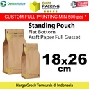 Plastik Klip 18x26cm FLAT BOTTOM KRAFT PAPER Kemasan Makanan-MURAH