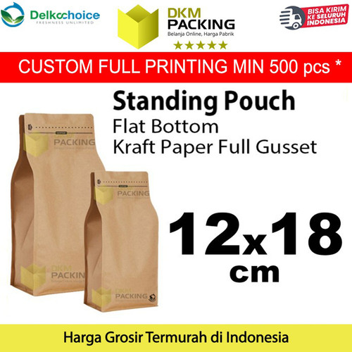 Plastik Klip 12x18cm FLAT BOTTOM KRAFT PAPER Kemasan Makanan-MURAH