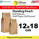 Plastik Klip 12x18cm FLAT BOTTOM KRAFT PAPER Kemasan Makanan-MURAH