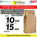 Standing Pouch 10x15cm FLAT BOTTOM KRAFT PAPER Kemasan Makanan-MURAH