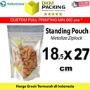 Plastik Klip 18x27cm Metalize Ziplock Standing Pouch Delkochoice