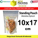 Plastik Klip 10x17cm Metalize Ziplock Standing Pouch Delkochoice