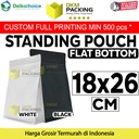 Flat Bottom 18x26cm Plastik Klip Standing Pouch Ziplock Kemasan