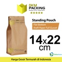 Standing Pouch FLAT BOTTOM KRAFT PAPER Kemasan Makanan DELKOCHOICE